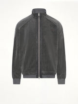 Highneck Denim Zip-Up Jacket in Black