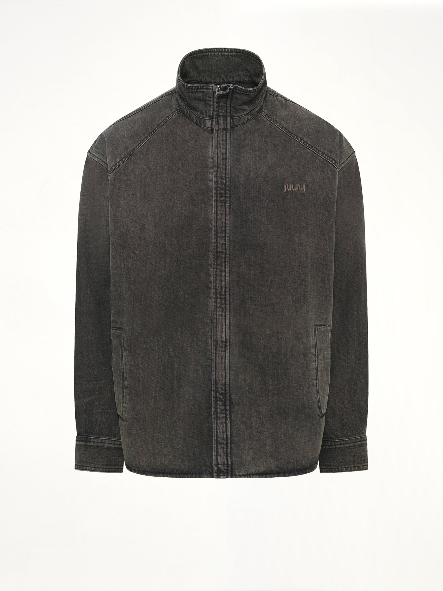 Hoodie Detachable Leather Jumper in Black