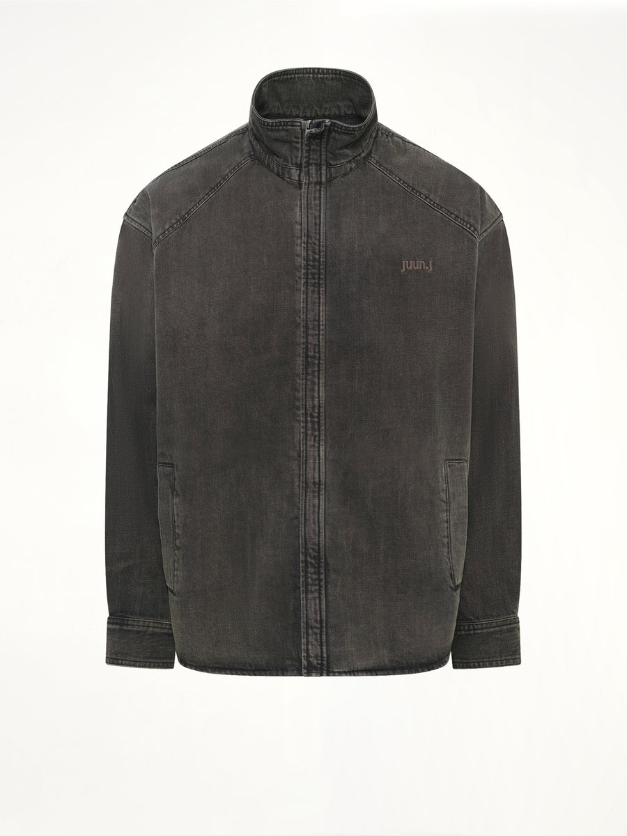 Hoodie Detachable Leather Jumper in Black