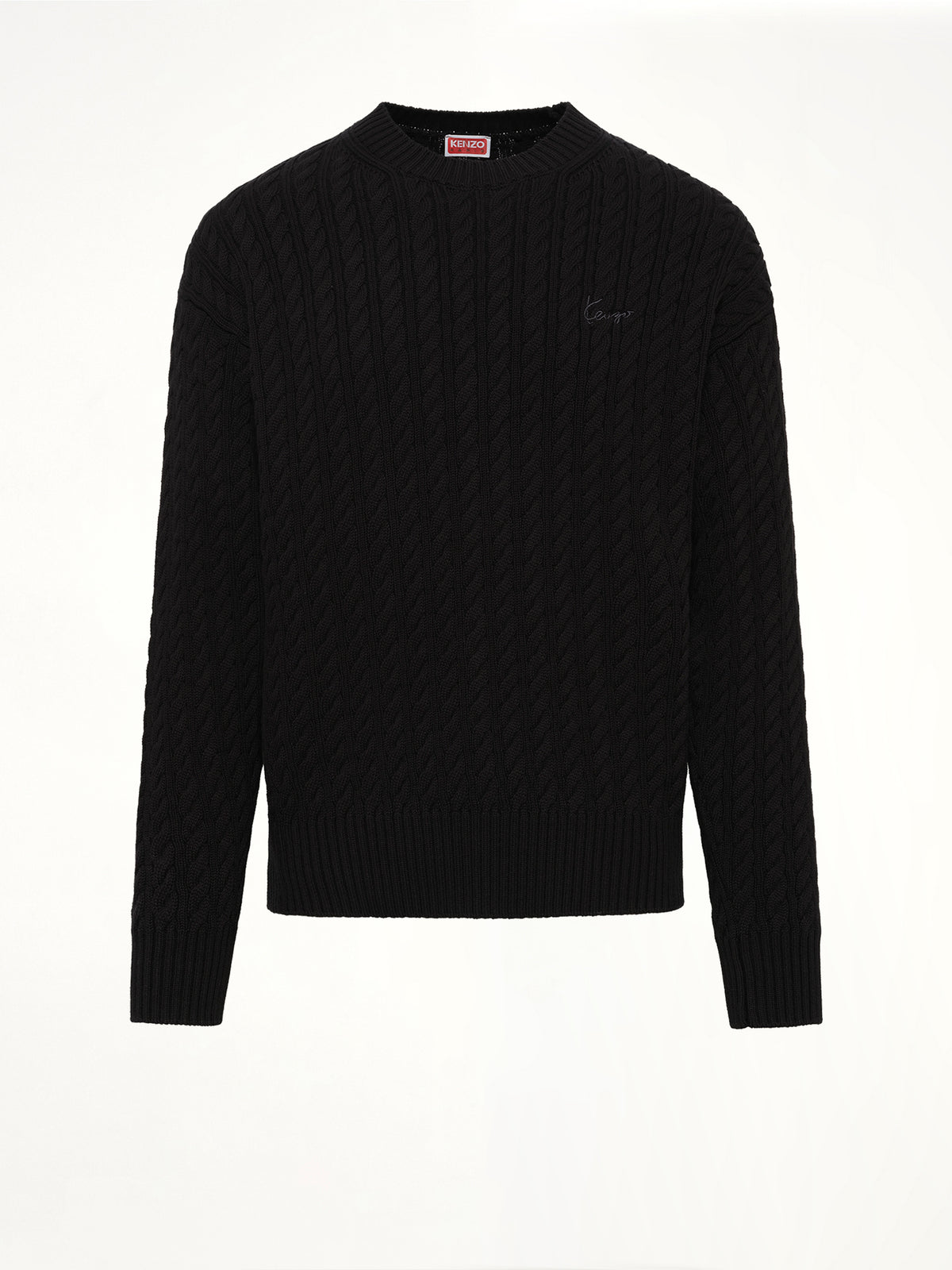 Kenzo Signature Cable Knit Jumper in Black