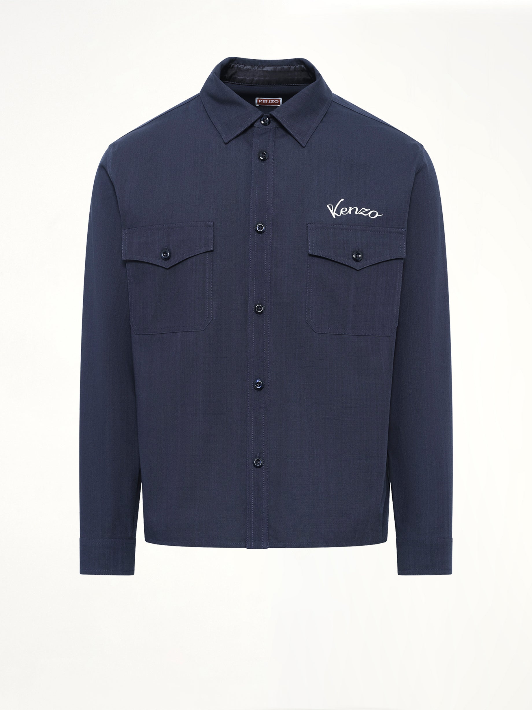 Kenzo Varsity Overshirt in Navy Blue