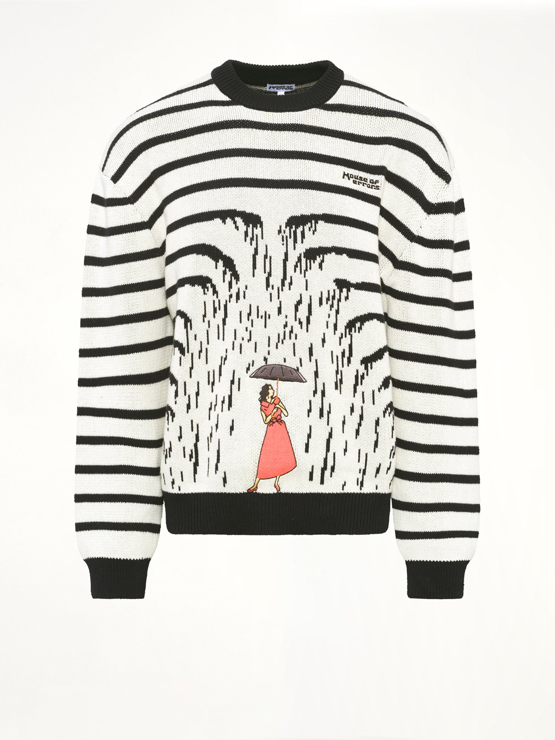 Knitted Rain Sweater in Cream/Black