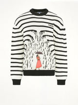 Knitted Rain Sweater in Cream/Black
