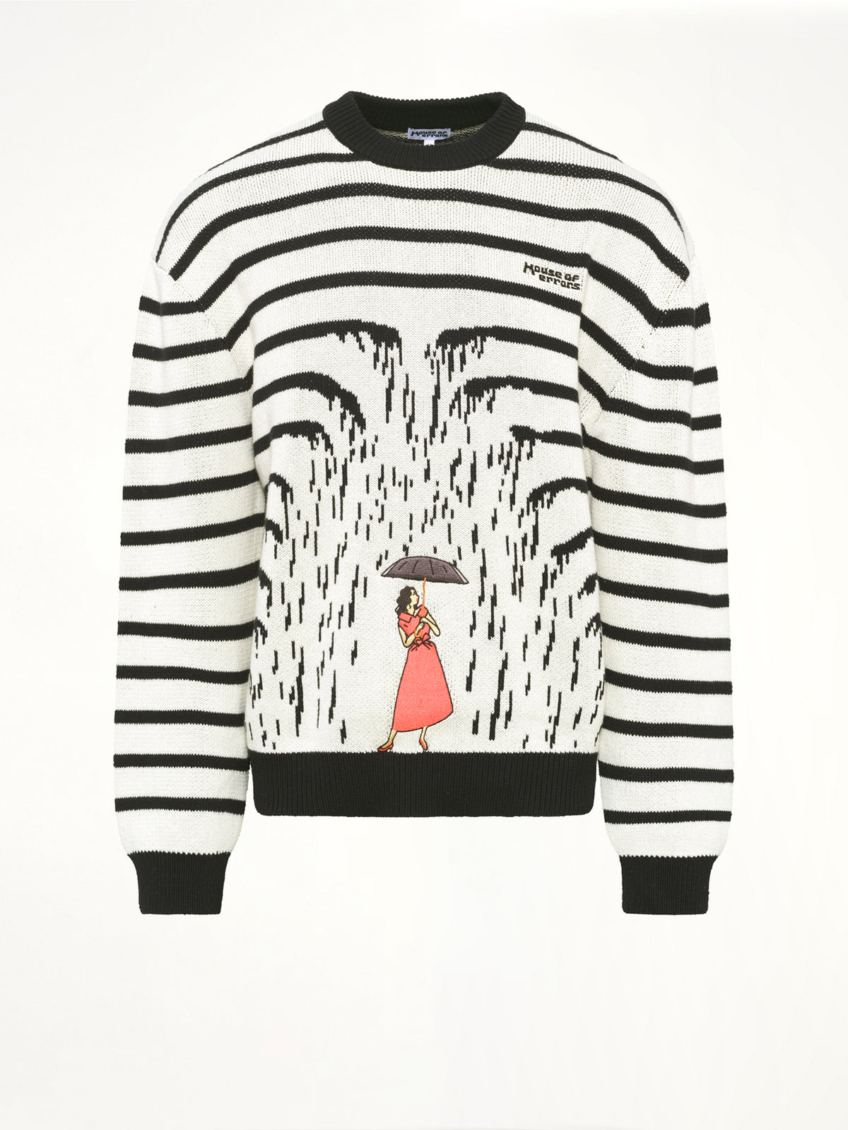 Knitted Rain Sweater in Cream/Black