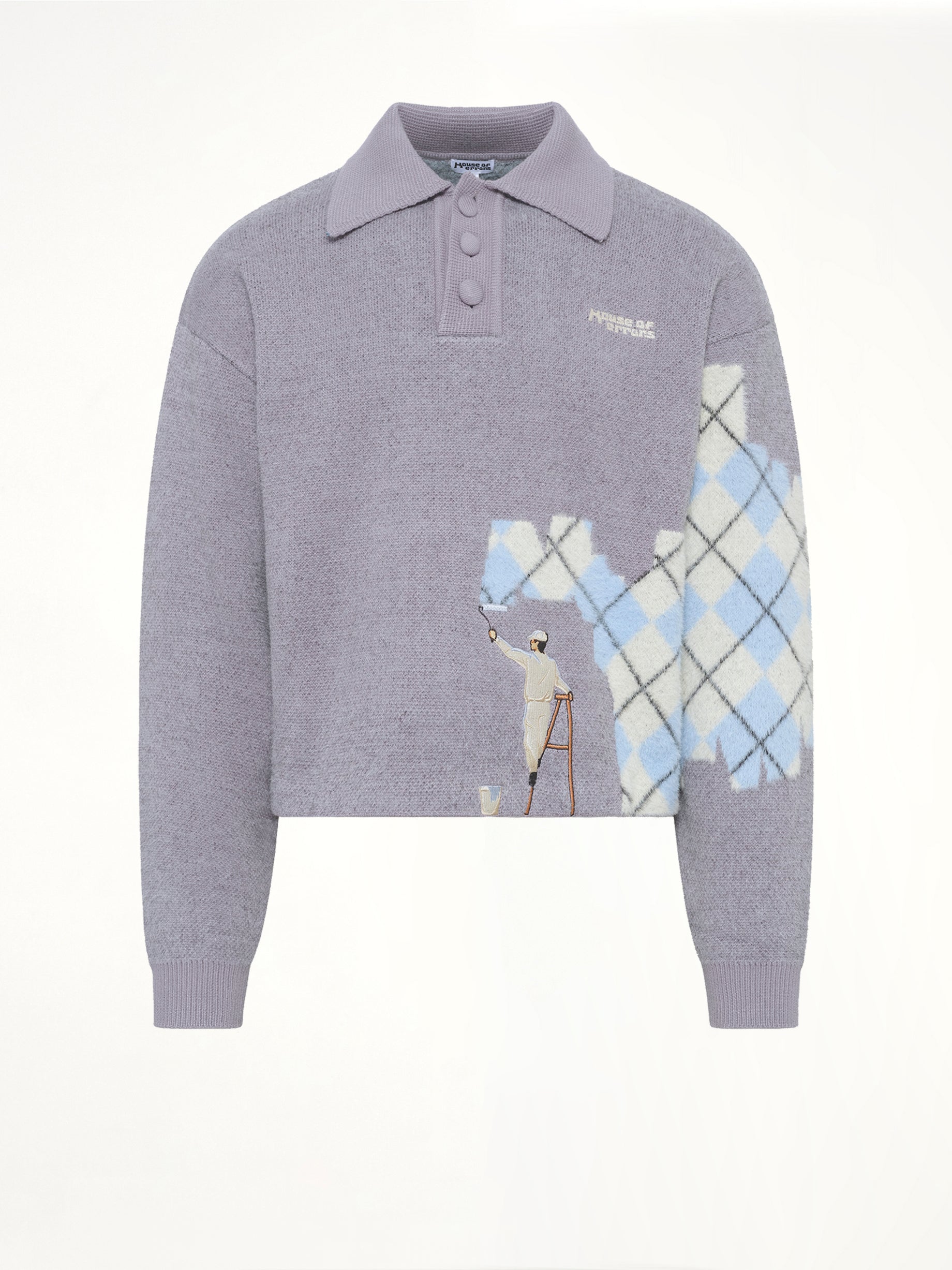 Knitted Wall Painter Rugby in Grey/Plaid