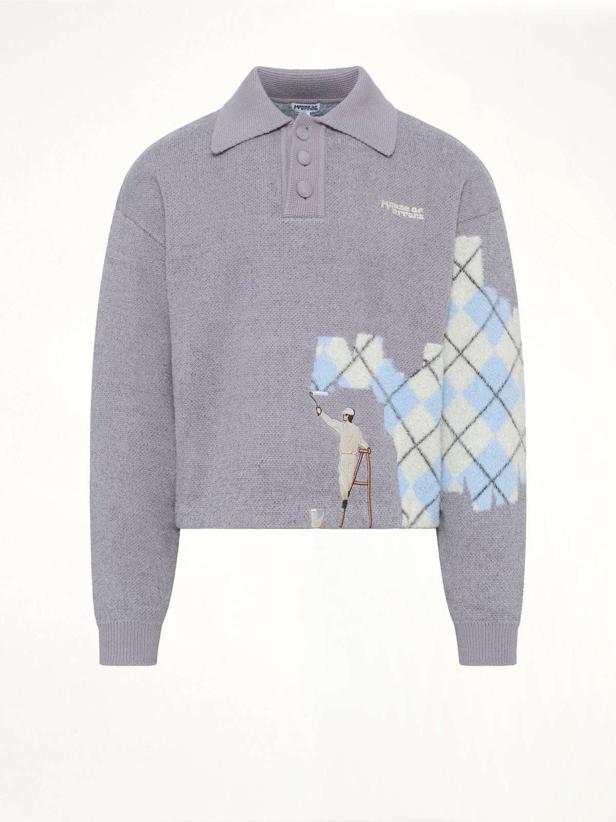 Knitted Wall Painter Rugby in Grey/Plaid