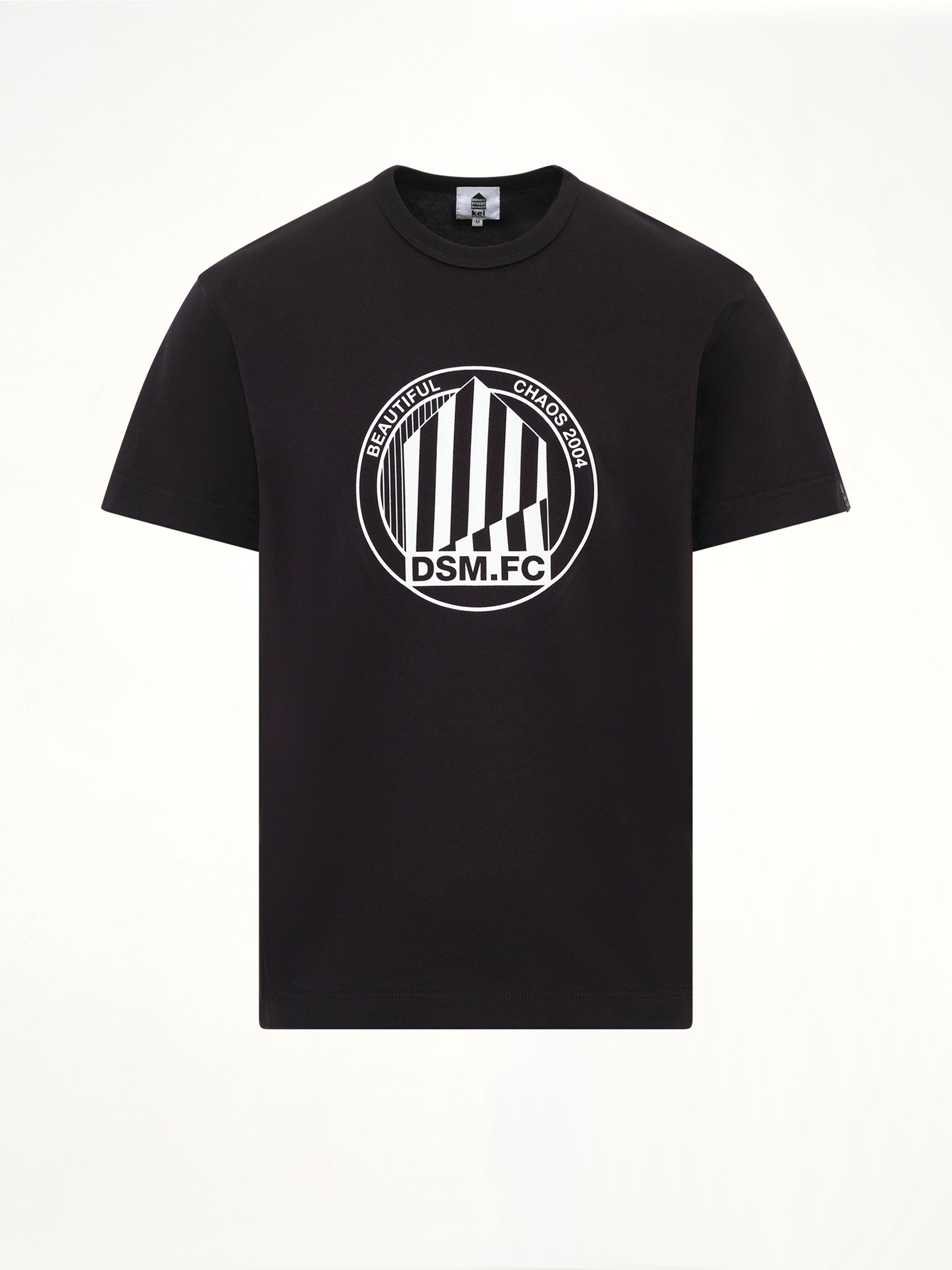 Large Emblem Print Shortsleeve Knit T-Shirt in Black