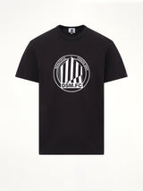 Large Emblem Print Shortsleeve Knit T-Shirt in Black