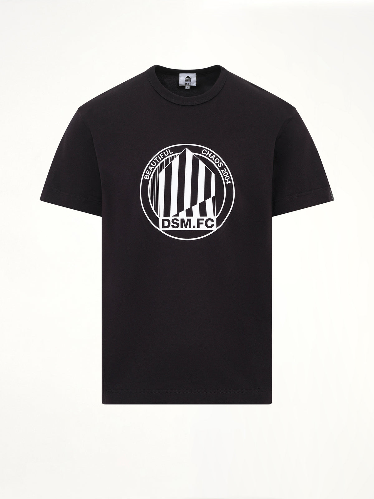 Large Emblem Print Shortsleeve Knit T-Shirt in Black