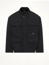 Non Down Work Button Coverall in Black