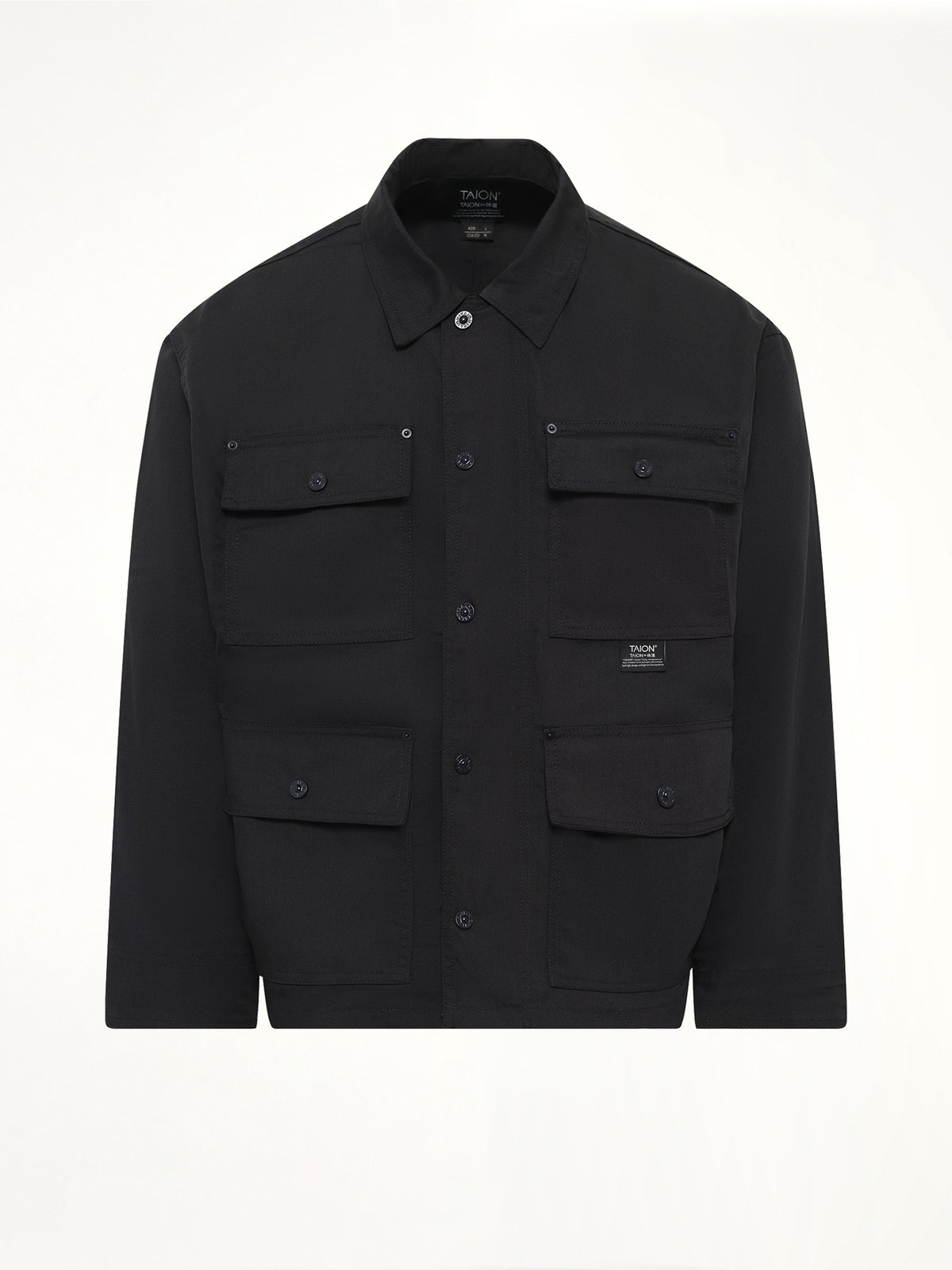 Non Down Work Button Coverall in Black