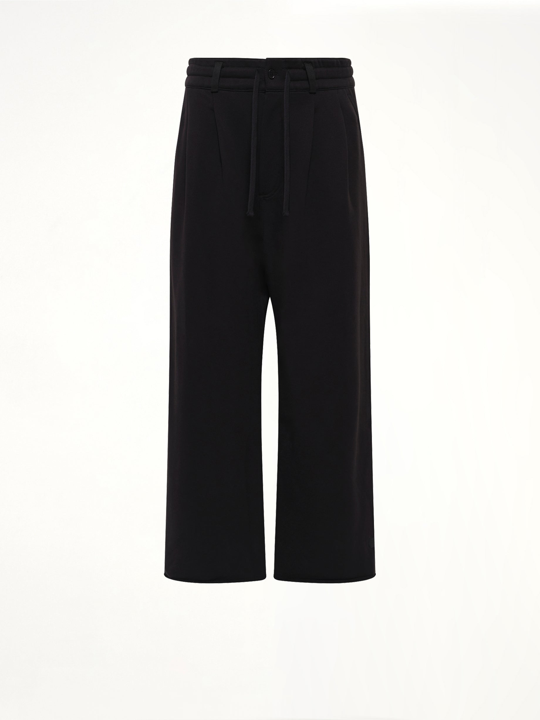 Pleated Pants Back Pile Knit in Black