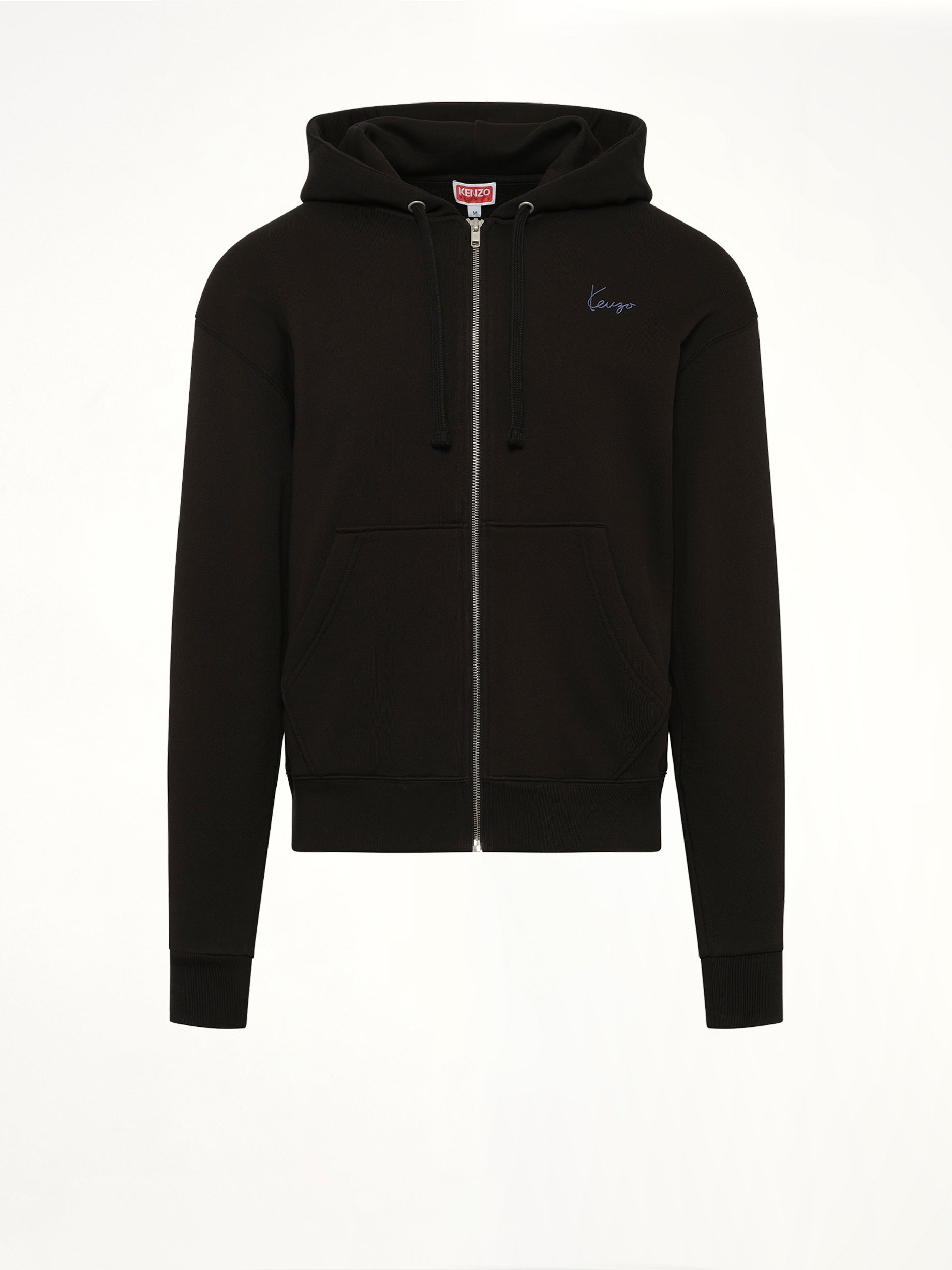 Signature Classic Zip Up Hoodie in Black