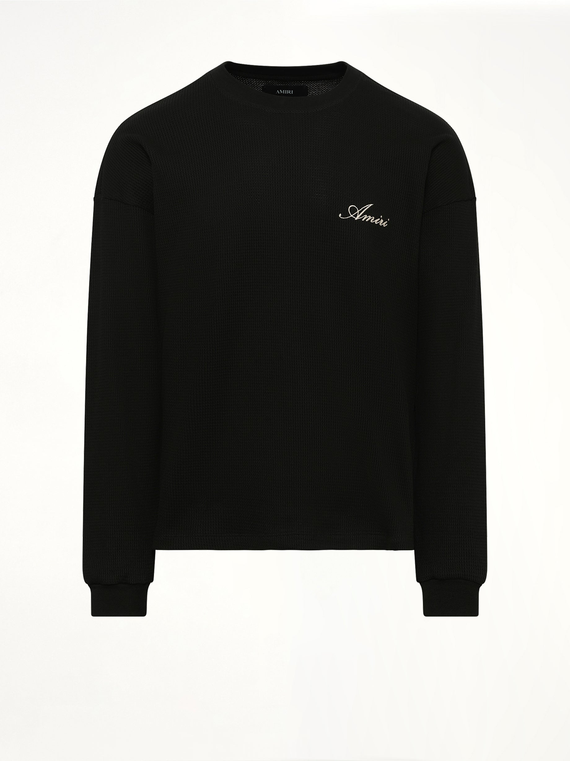 Smoking Wolf Oversized Waffle Sweater in Black