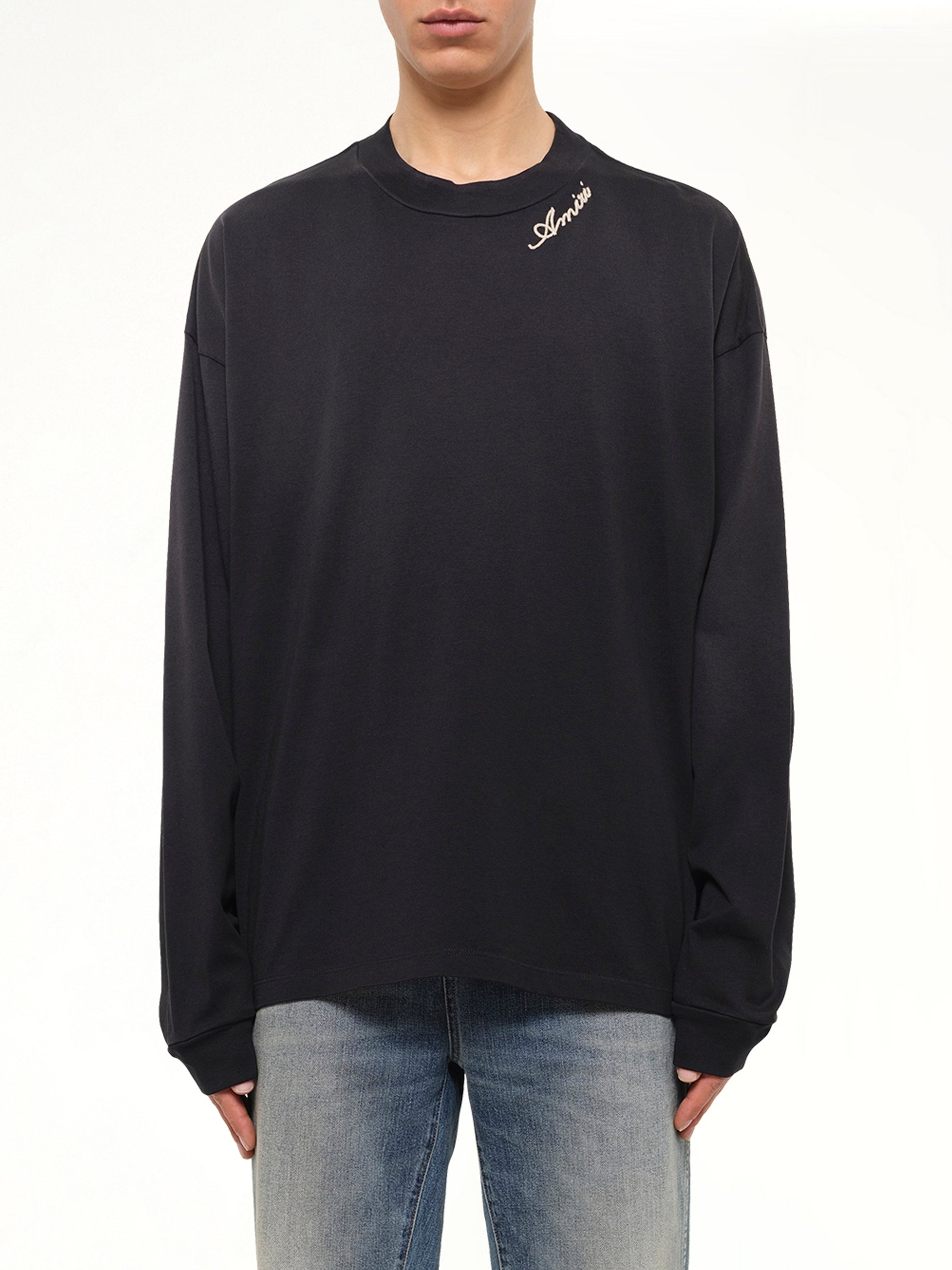 Amiri Script LS T-Shirt in Black