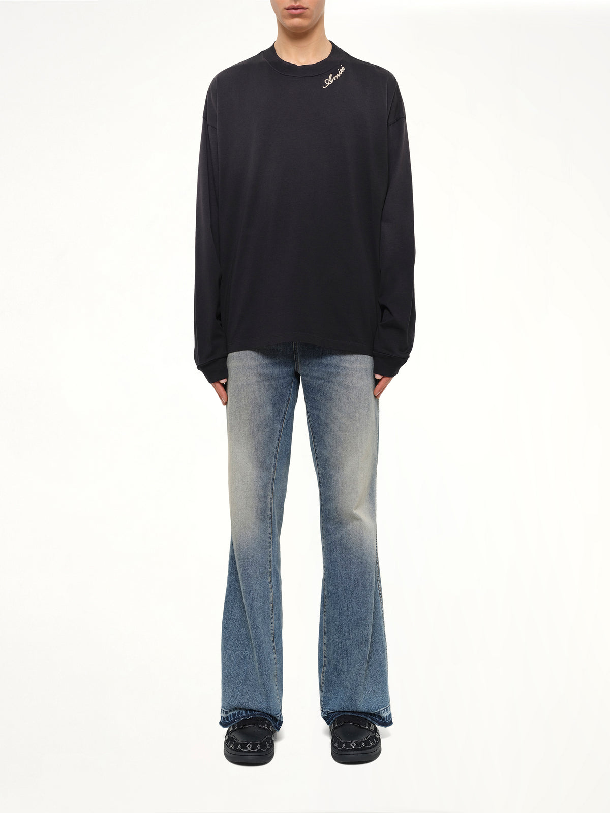 Amiri Script LS T-Shirt in Black