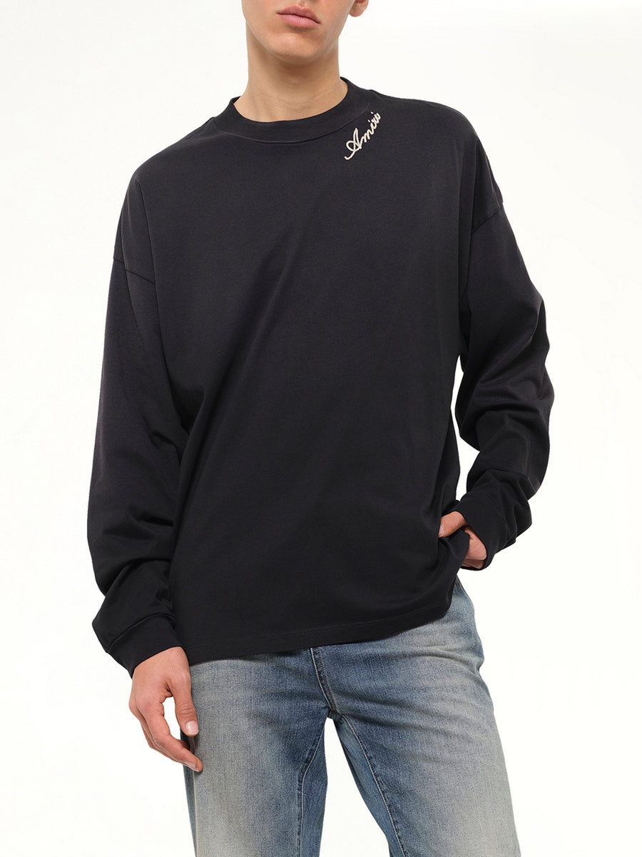 Amiri Script LS T-Shirt in Black
