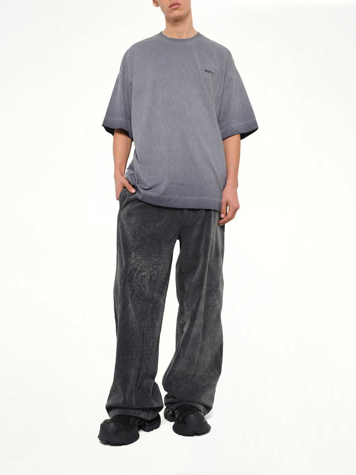 Archive De Juun.J Pigment Dyed Semiover T-Shirt in Navy