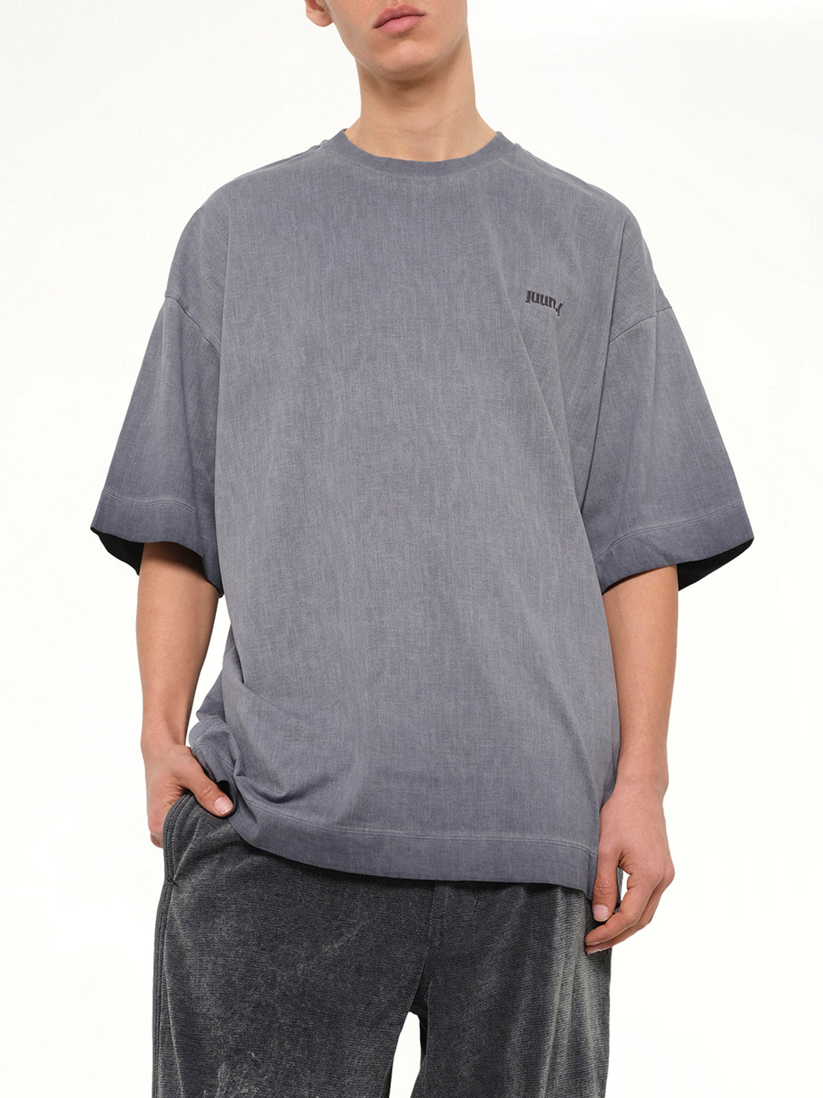 Archive De Juun.J Pigment Dyed Semiover T-Shirt in Navy
