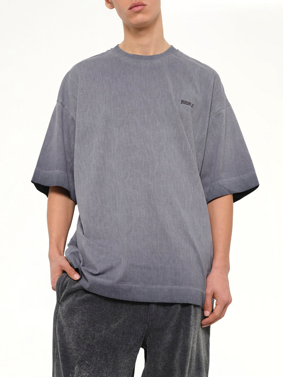 Archive De Juun.J Pigment Dyed Semiover T-Shirt in Navy