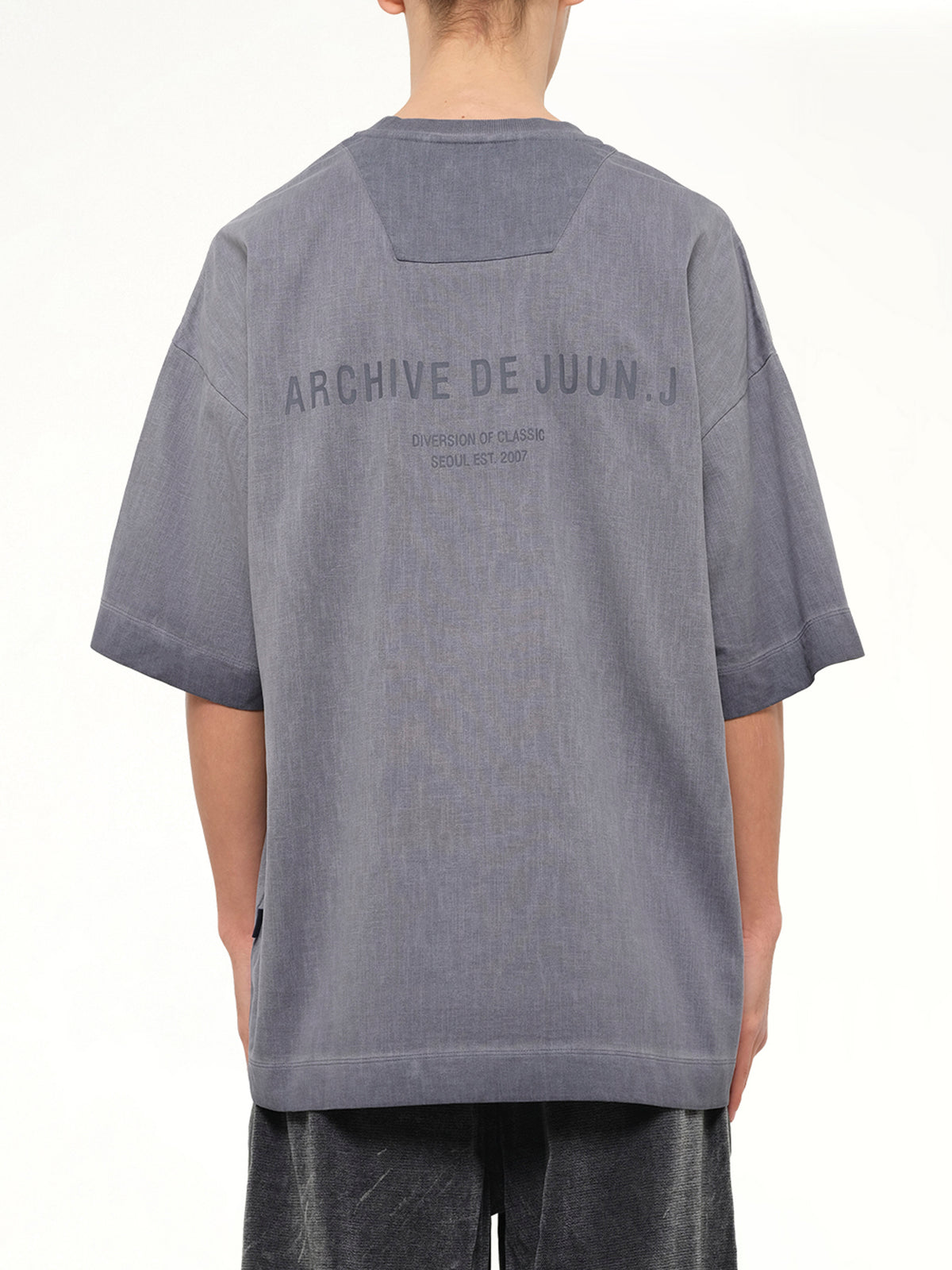 Archive De Juun.J Pigment Dyed Semiover T-Shirt in Navy
