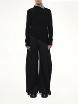 Asymmetrical Wool Turtle Neck in Black