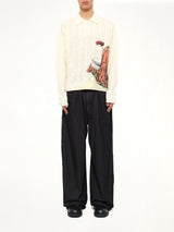Cliff Crash Cable Knit Rugby in Cream