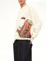 Cliff Crash Cable Knit Rugby in Cream