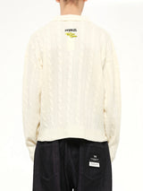 Cliff Crash Cable Knit Rugby in Cream