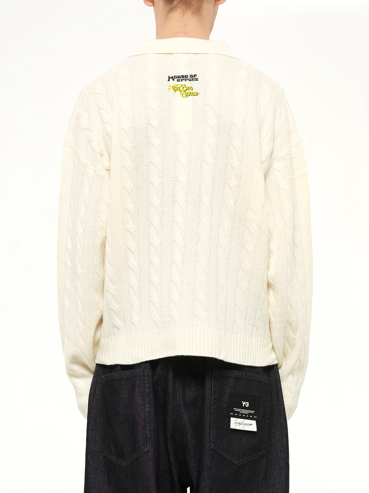 Cliff Crash Cable Knit Rugby in Cream
