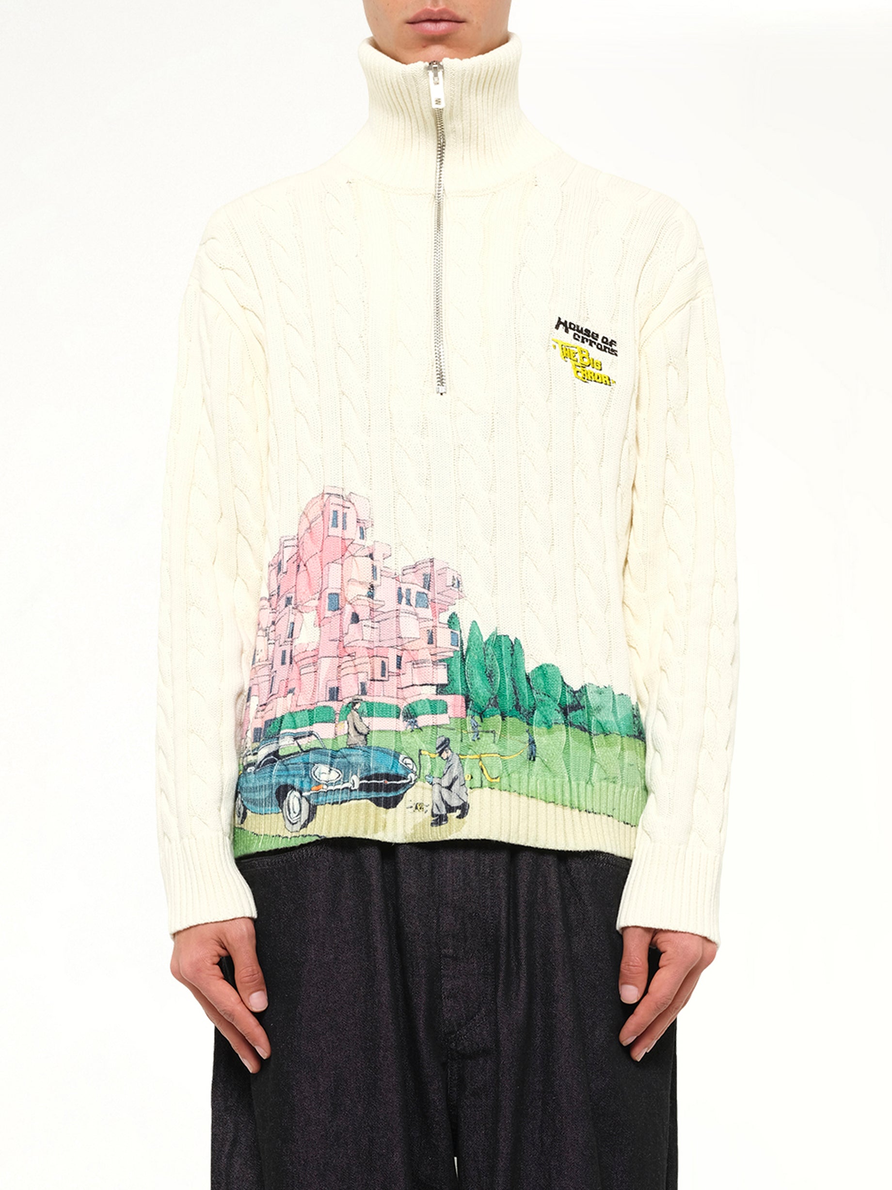 Crime Scene Cable Knit Sweater in Cream