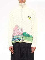 Crime Scene Cable Knit Sweater in Cream