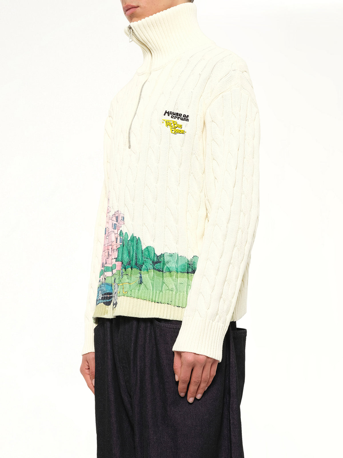 Crime Scene Cable Knit Sweater in Cream