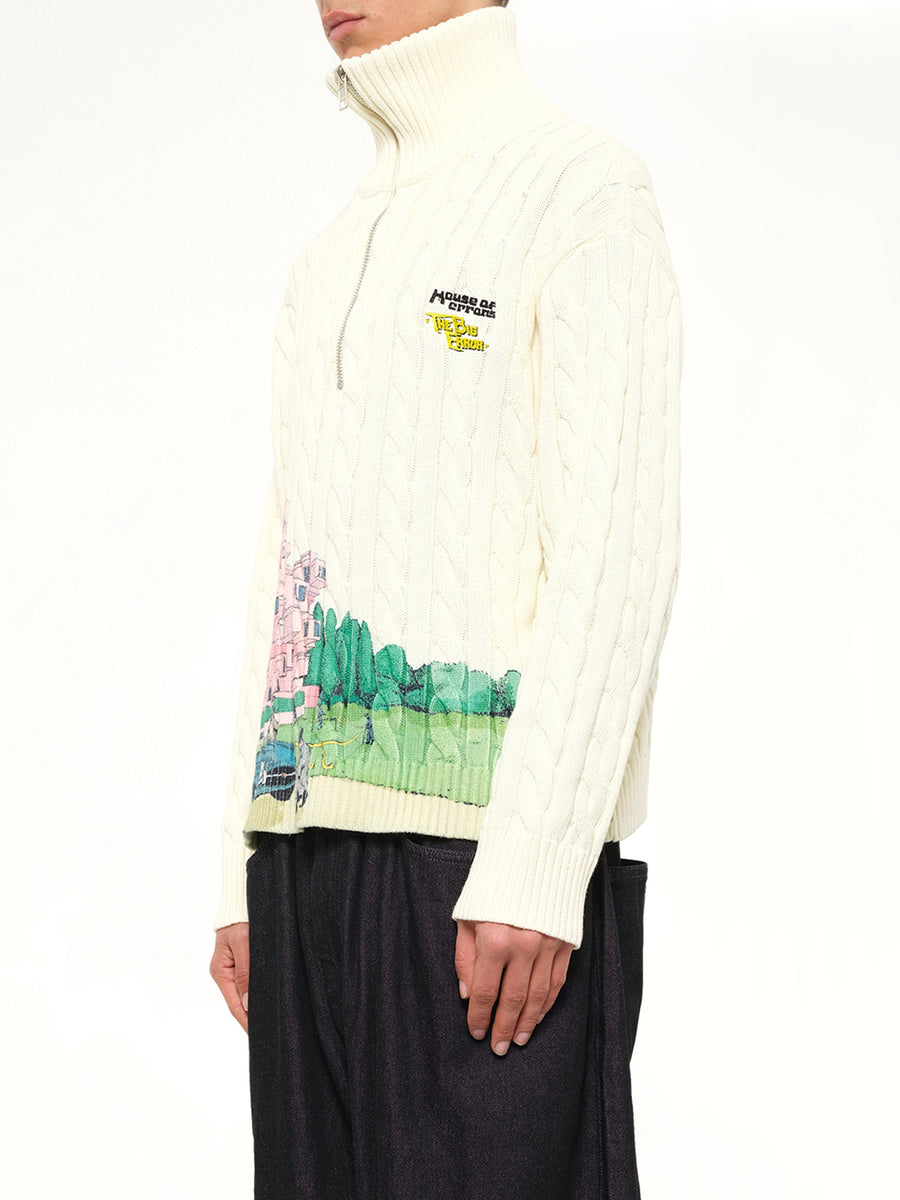 Crime Scene Cable Knit Sweater in Cream