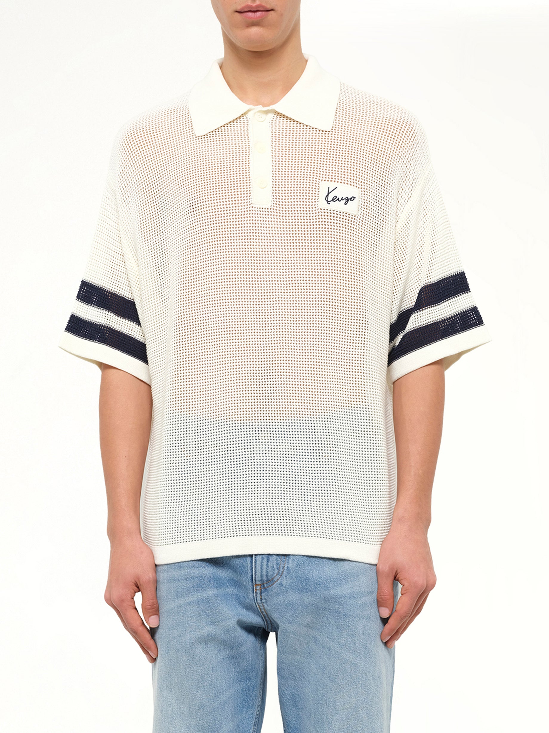 Crochet Polo in Off White
