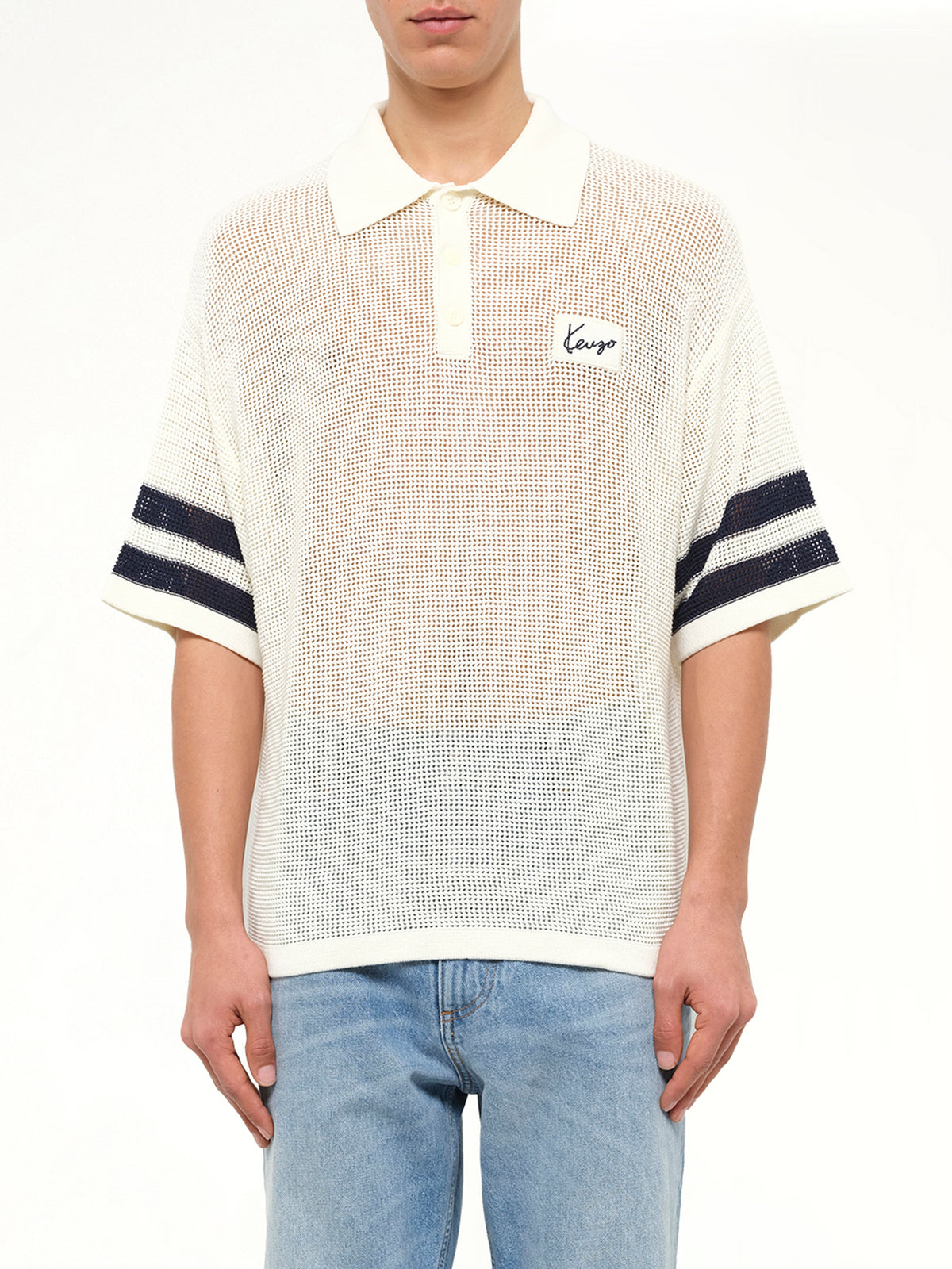 Crochet Polo in Off White