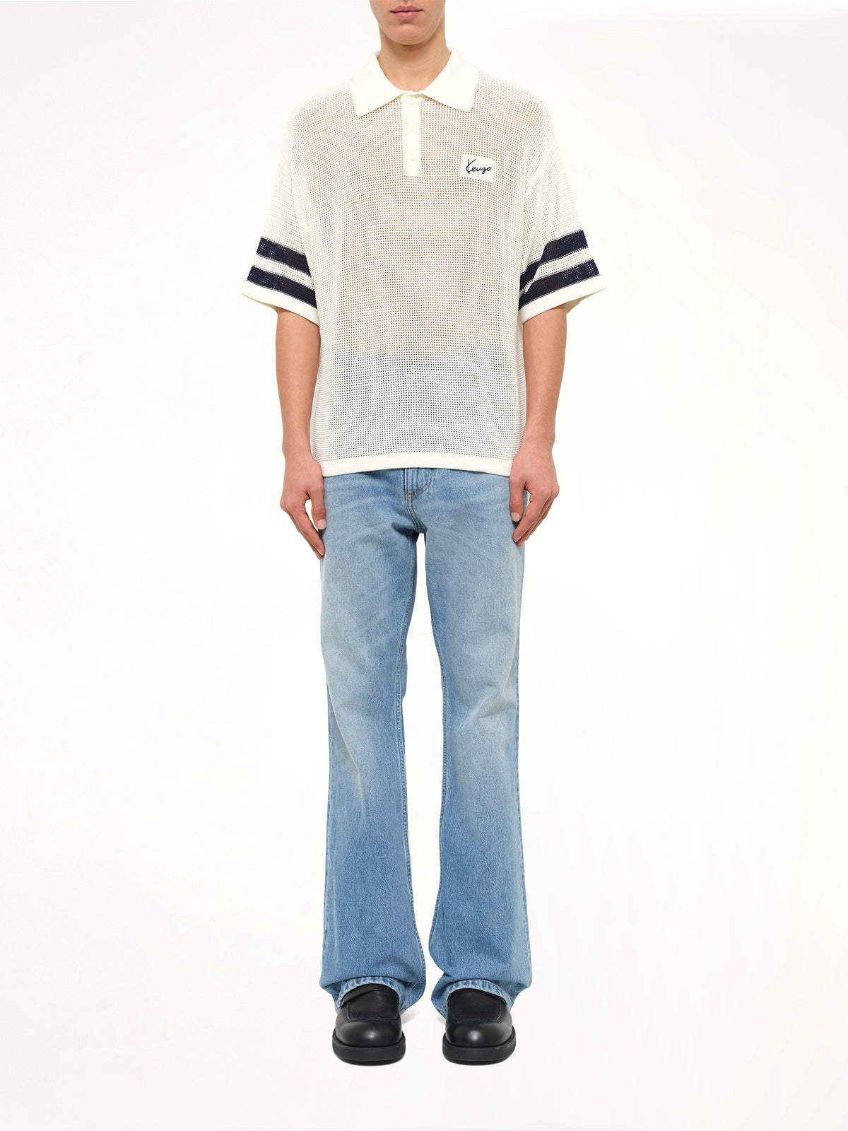 Crochet Polo in Off White