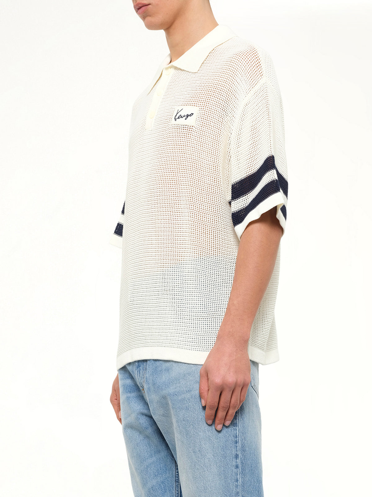 Crochet Polo in Off White