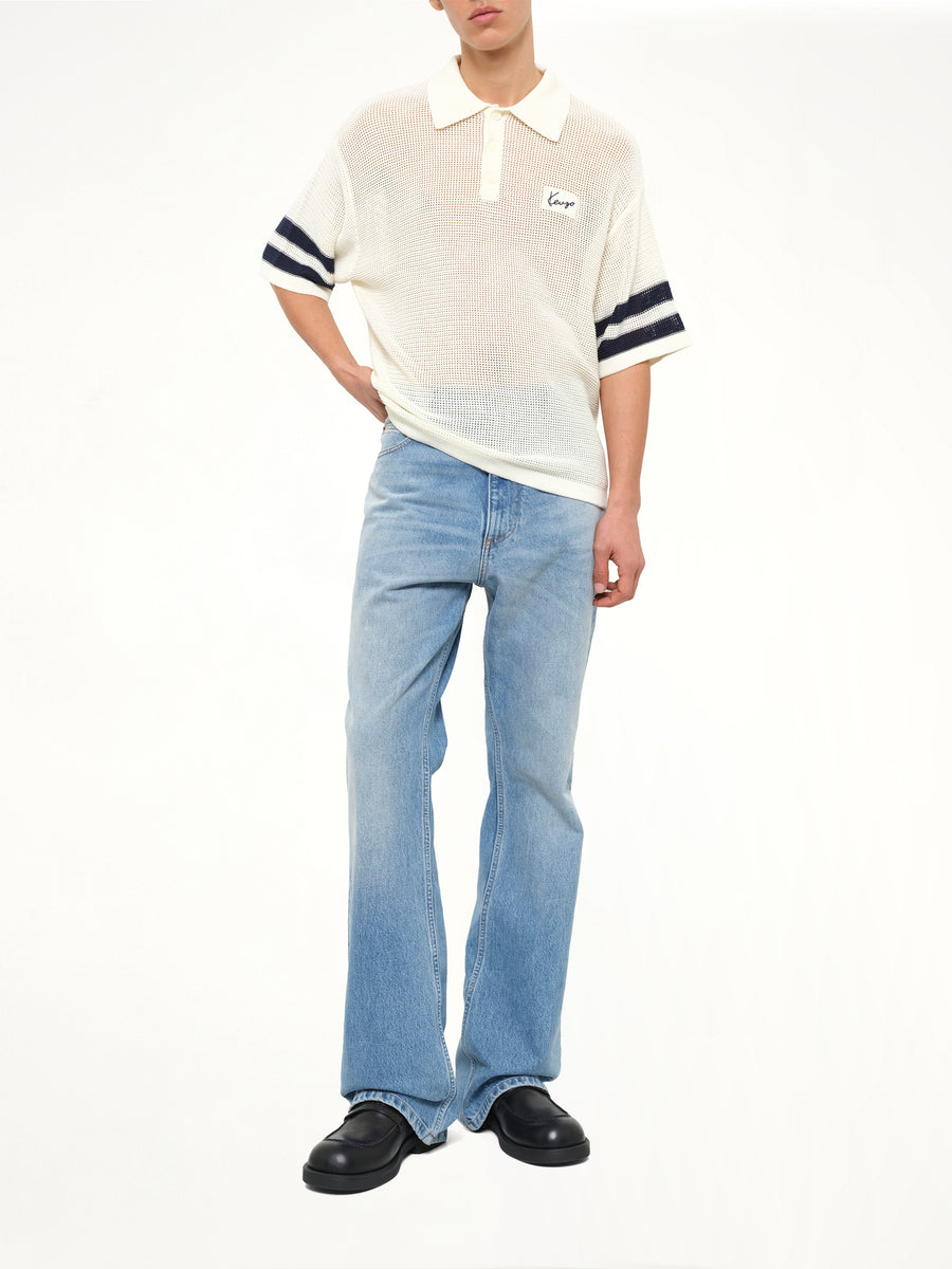 Crochet Polo in Off White