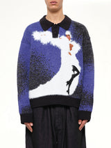 Femme Fatale Knitted Rugby in Dark Blue