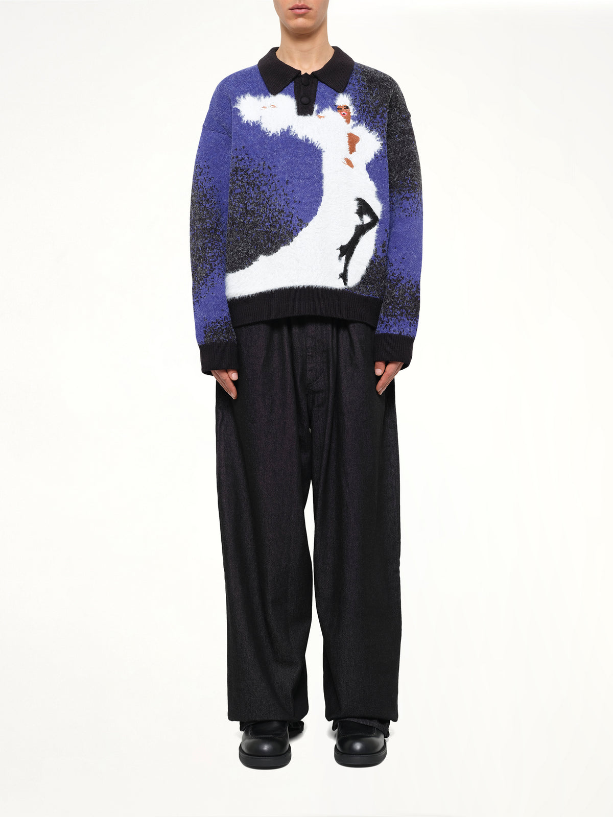 Femme Fatale Knitted Rugby in Dark Blue