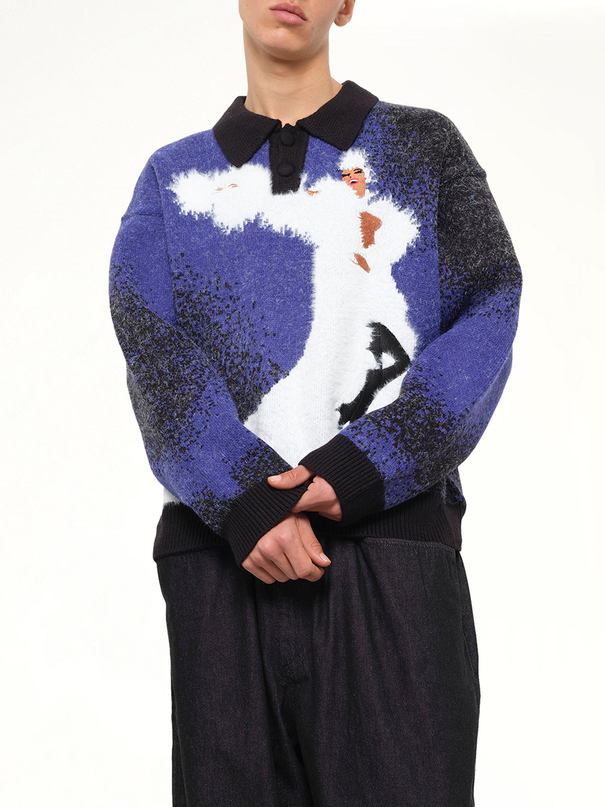 Femme Fatale Knitted Rugby in Dark Blue