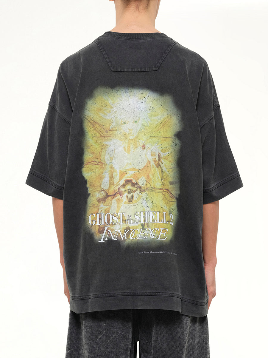 Ghost In The Shell Collab Overfit T-Shirt in Black