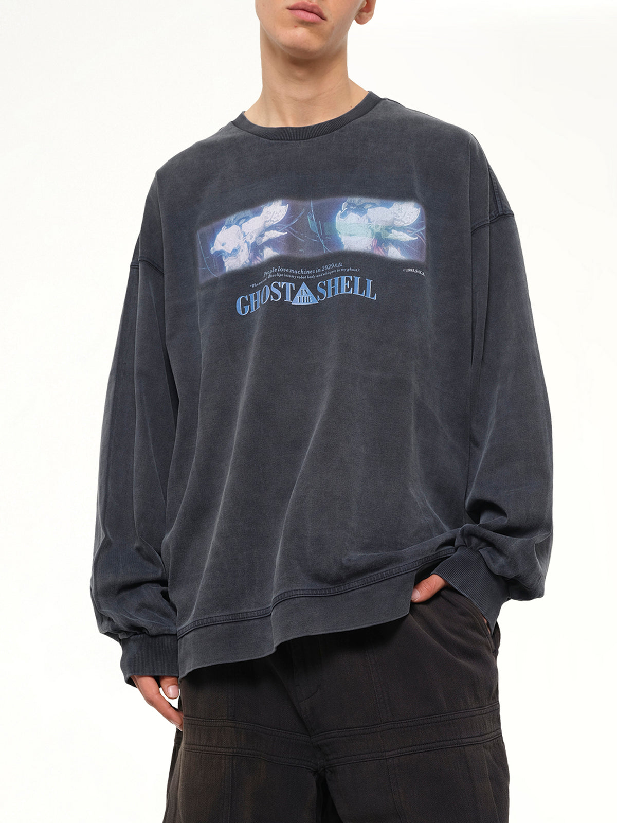 Ghost In The Shell Collab Overfit T-Shirt in Navy