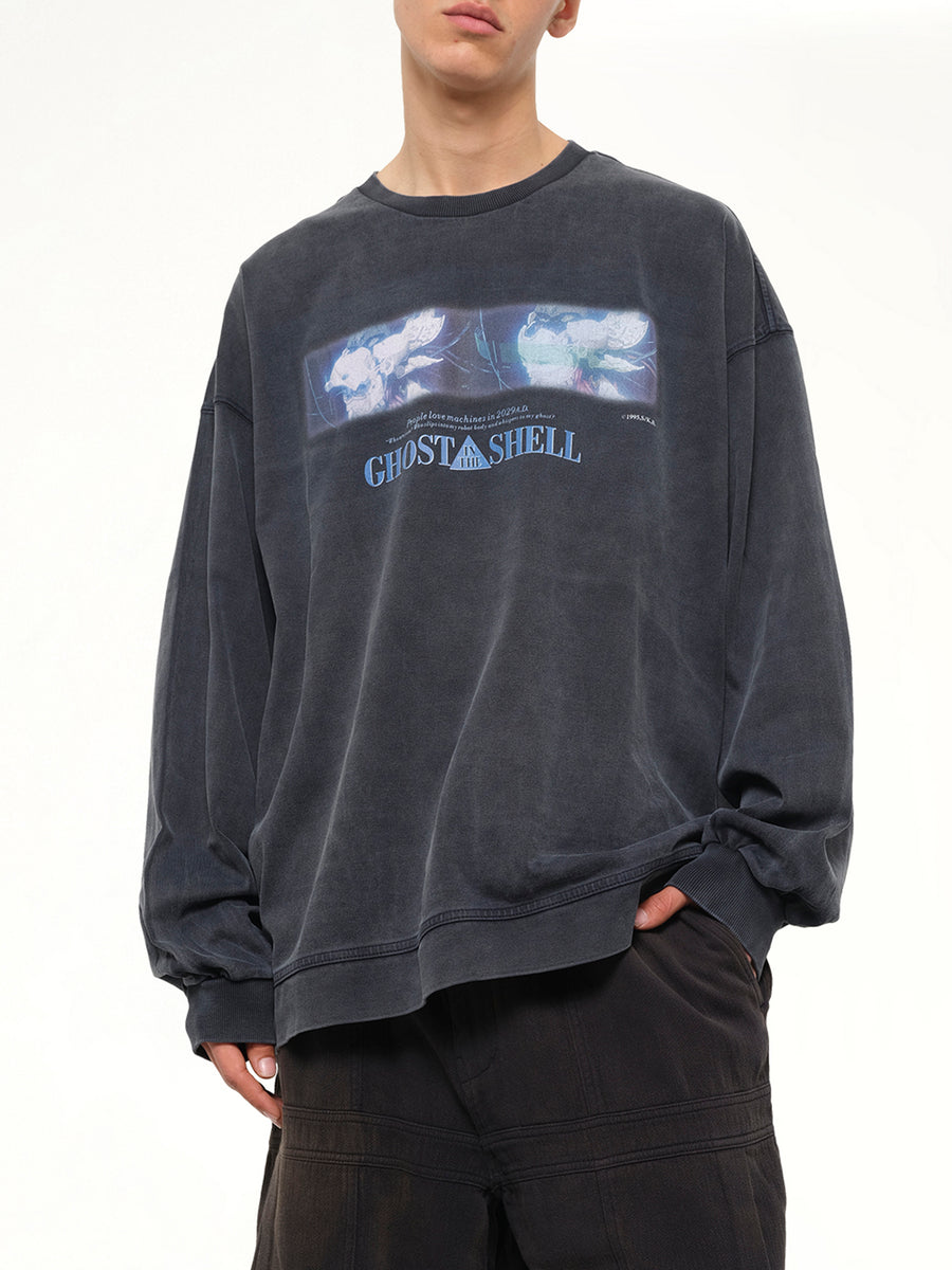 Ghost In The Shell Collab Overfit T-Shirt in Navy