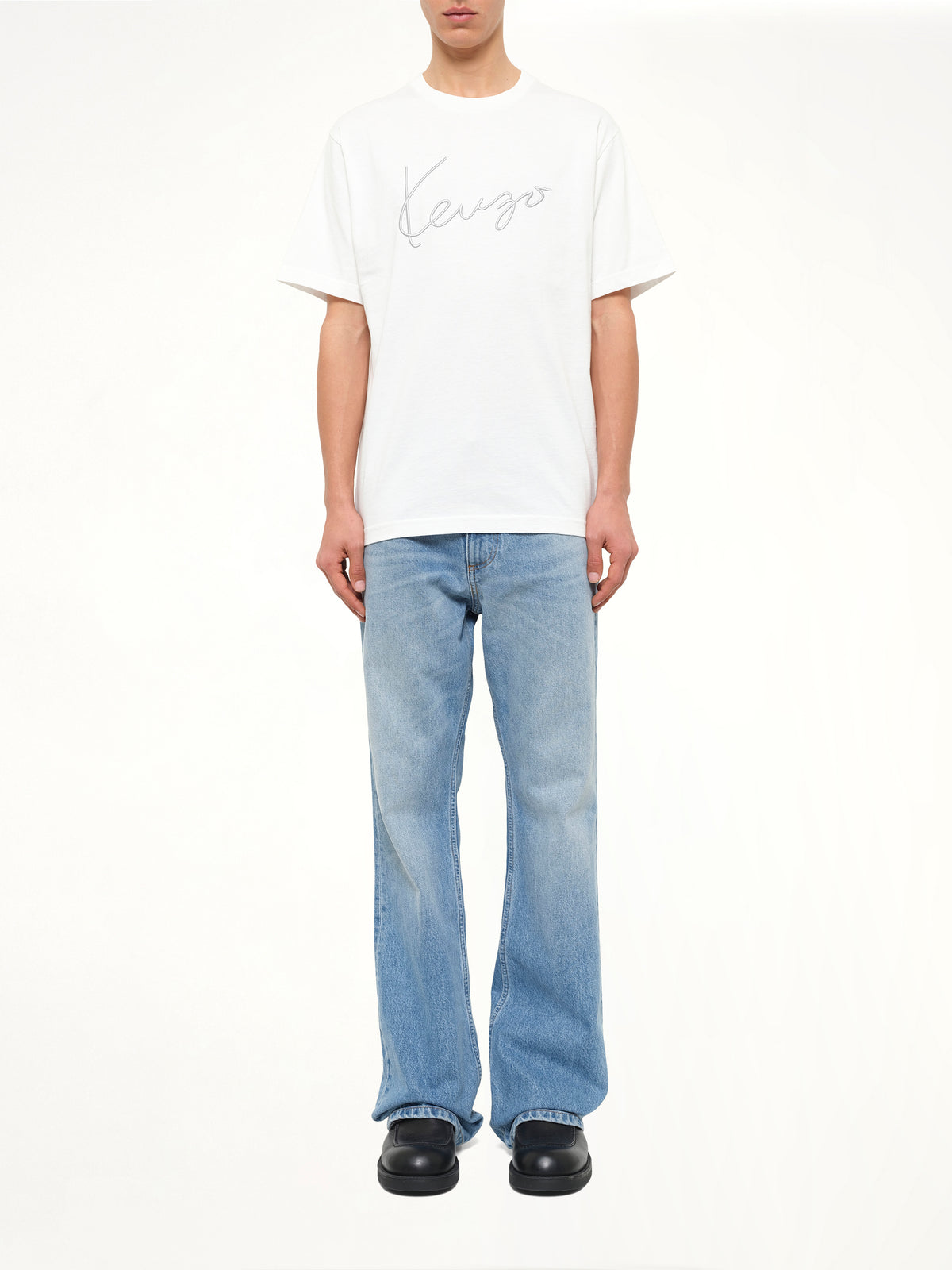 Gots Kenzo Big Signature Classic T-Shirt in Off White