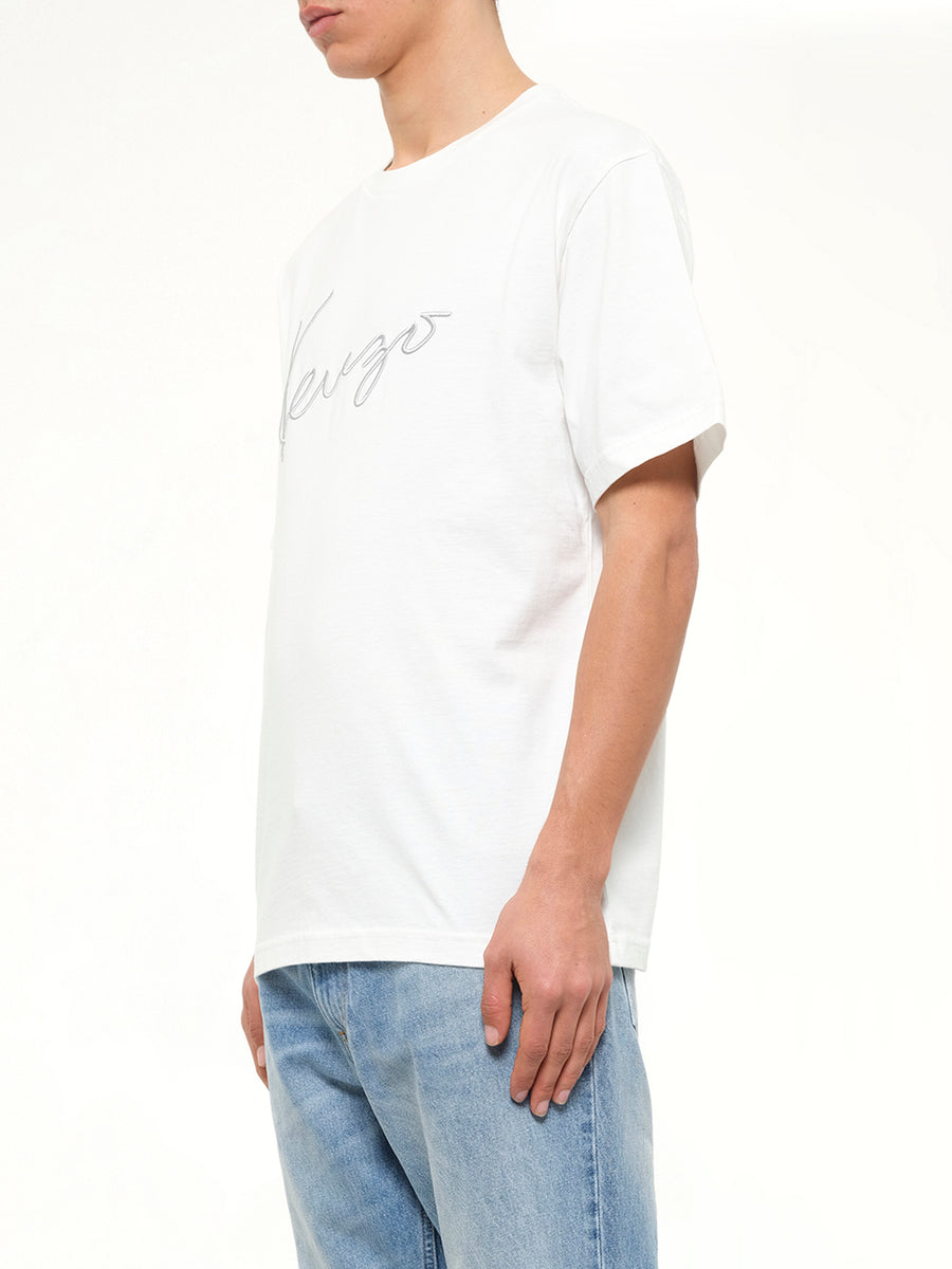 Gots Kenzo Big Signature Classic T-Shirt in Off White