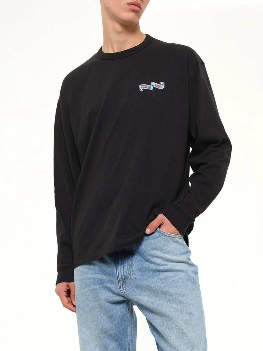 Gots Kenzo Jumping Tiger Long Sleeves T-Shirt in Black