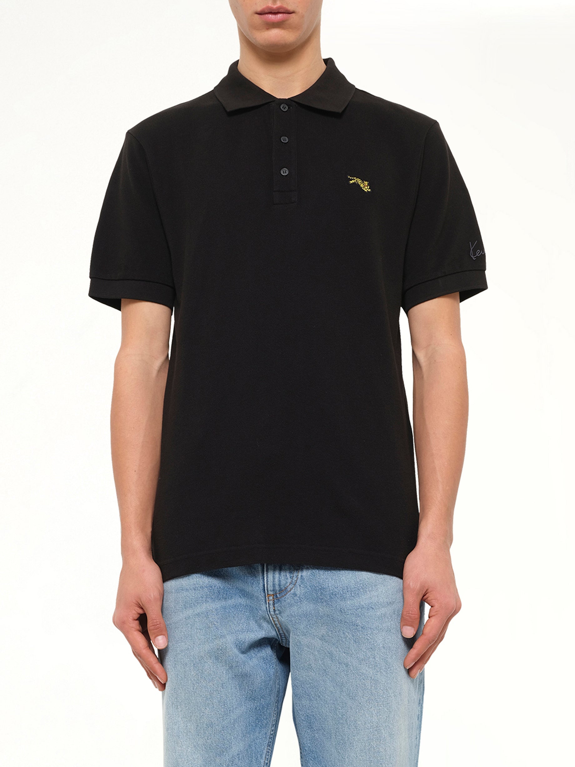 Gots Kenzo Jumping Tiger Slim Polo in Black