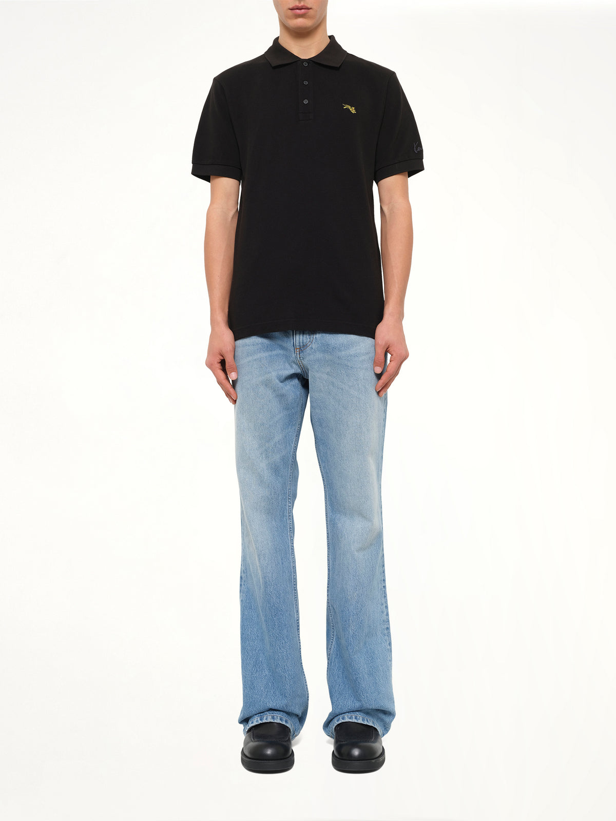 Gots Kenzo Jumping Tiger Slim Polo in Black